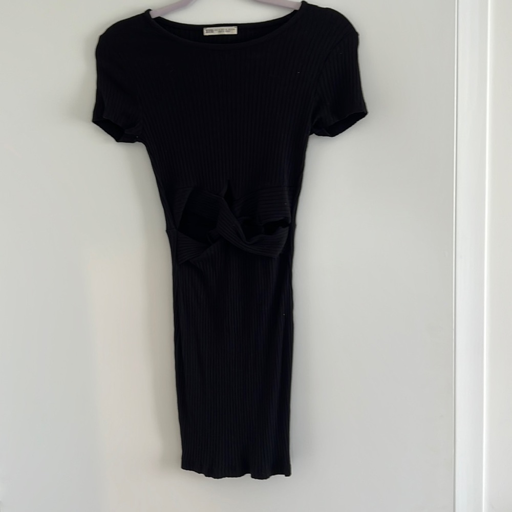 Black dress mini cut out